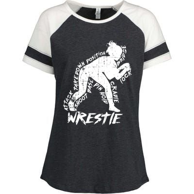 High School Wrestling Mom Dad Gift Wrestling Gift Enza Ladies Jersey Colorblock Tee