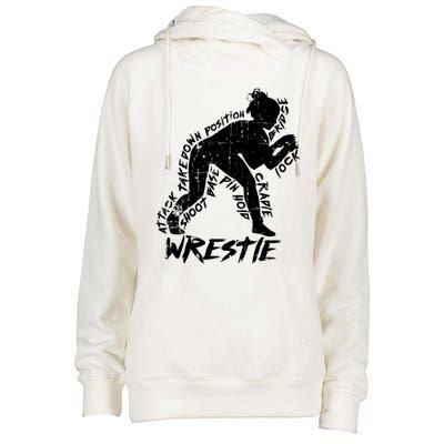 High School Wrestling Mom Dad Gift Wrestling Gift Womens Funnel Neck Pullover Hood