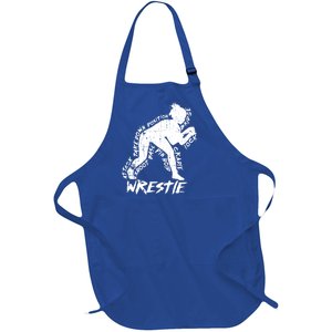 High School Wrestling Mom Dad Gift Wrestling Gift Full-Length Apron With Pockets