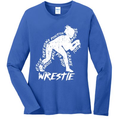 High School Wrestling Mom Dad Gift Wrestling Gift Ladies Long Sleeve Shirt