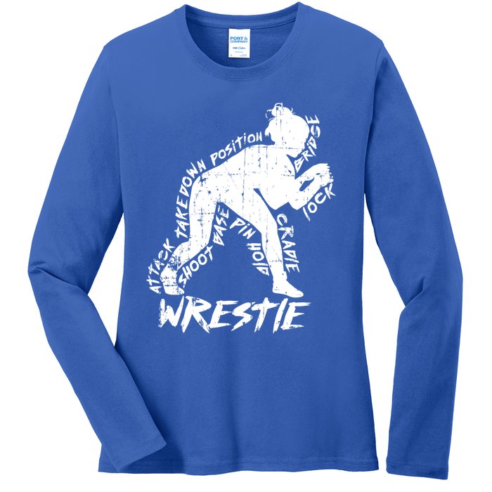 High School Wrestling Mom Dad Gift Wrestling Gift Ladies Long Sleeve Shirt