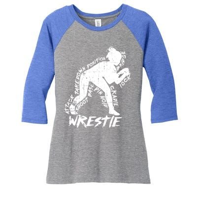 High School Wrestling Mom Dad Gift Wrestling Gift Women's Tri-Blend 3/4-Sleeve Raglan Shirt