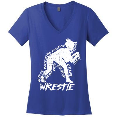 High School Wrestling Mom Dad Gift Wrestling Gift Women's V-Neck T-Shirt