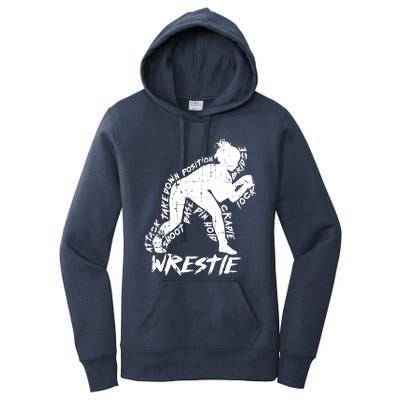 High School Wrestling Mom Dad Gift Wrestling Gift Women's Pullover Hoodie