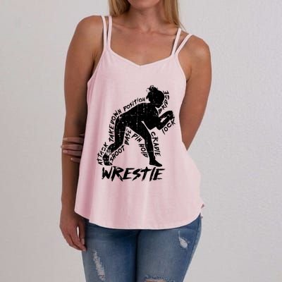 High School Wrestling Mom Dad Gift Wrestling Gift Women's Strappy Tank