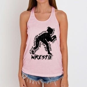 High School Wrestling Mom Dad Gift Wrestling Gift Women's Knotted Racerback Tank