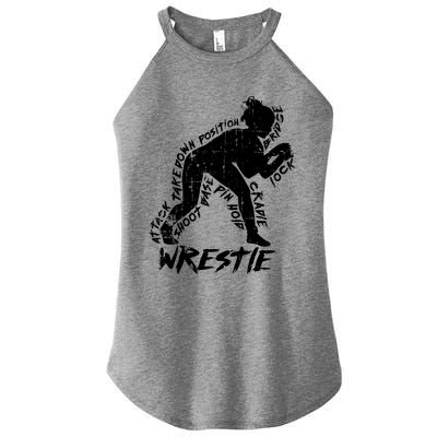 High School Wrestling Mom Dad Gift Wrestling Gift Women's Perfect Tri Rocker Tank