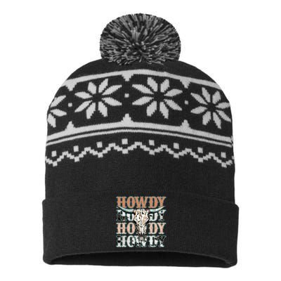 Howdy Southern Western Girl Country Rodeo Cowgirl USA-Made Snowflake Beanie