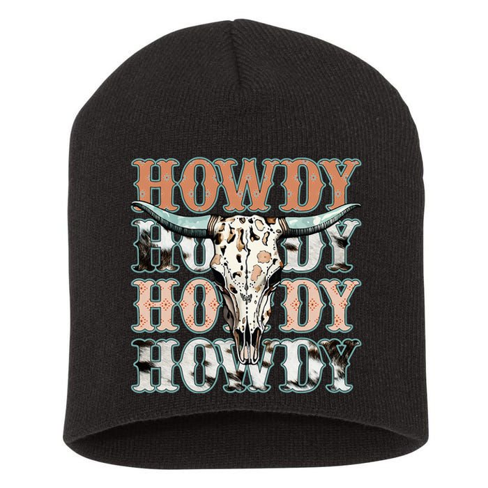 Howdy Southern Western Girl Country Rodeo Cowgirl Short Acrylic Beanie