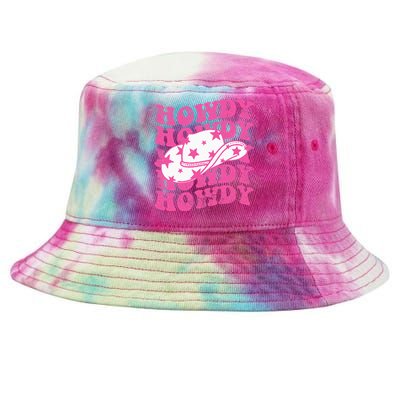 Howdy Southern Western Girl Country Rodeo Pink Cowgirl Retro Tie-Dyed Bucket Hat