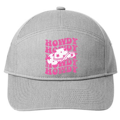 Howdy Southern Western Girl Country Rodeo Pink Cowgirl Retro 7-Panel Snapback Hat