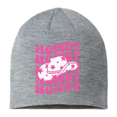 Howdy Southern Western Girl Country Rodeo Pink Cowgirl Retro Sustainable Beanie