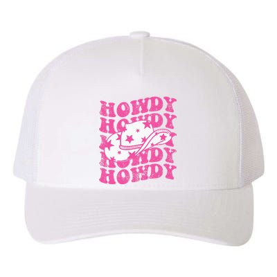 Howdy Southern Western Girl Country Rodeo Pink Cowgirl Retro Yupoong Adult 5-Panel Trucker Hat