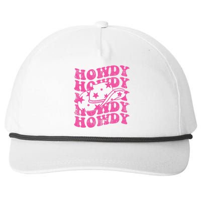 Howdy Southern Western Girl Country Rodeo Pink Cowgirl Retro Snapback Five-Panel Rope Hat