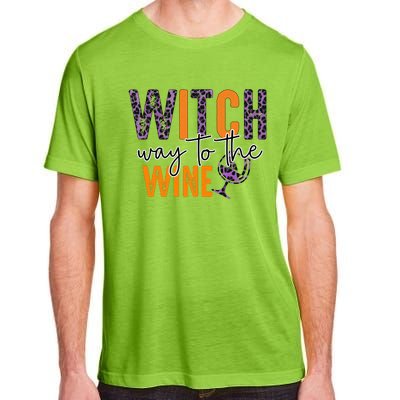 Halloween Spooky Witch Way To The Wine Drinking Matching Family Adult ChromaSoft Performance T-Shirt