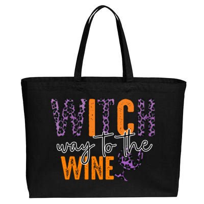 Halloween Spooky Witch Way To The Wine Drinking Matching Family Cotton Canvas Jumbo Tote