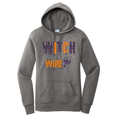 Halloween Spooky Witch Way To The Wine Drinking Matching Family Women's Pullover Hoodie