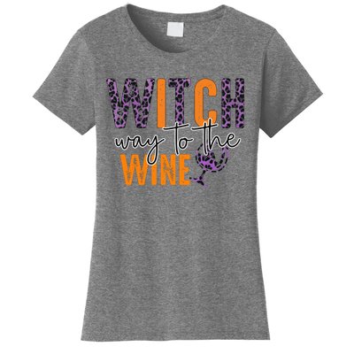 Halloween Spooky Witch Way To The Wine Drinking Matching Family Women's T-Shirt