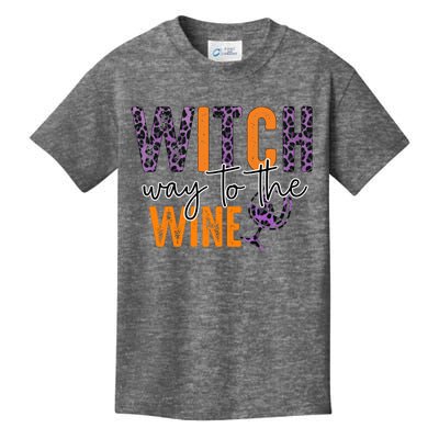 Halloween Spooky Witch Way To The Wine Drinking Matching Family Kids T-Shirt