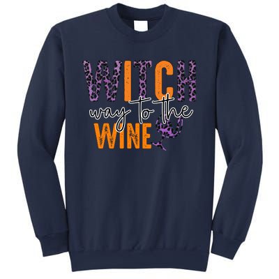 Halloween Spooky Witch Way To The Wine Drinking Matching Family Sweatshirt