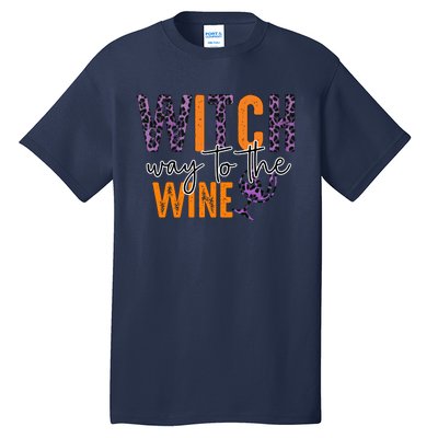 Halloween Spooky Witch Way To The Wine Drinking Matching Family Tall T-Shirt