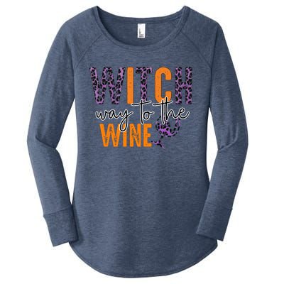 Halloween Spooky Witch Way To The Wine Drinking Matching Family Women's Perfect Tri Tunic Long Sleeve Shirt