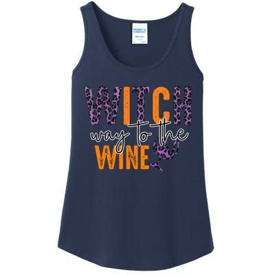 Halloween Spooky Witch Way To The Wine Drinking Matching Family Ladies Essential Tank