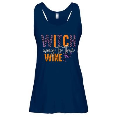 Halloween Spooky Witch Way To The Wine Drinking Matching Family Ladies Essential Flowy Tank