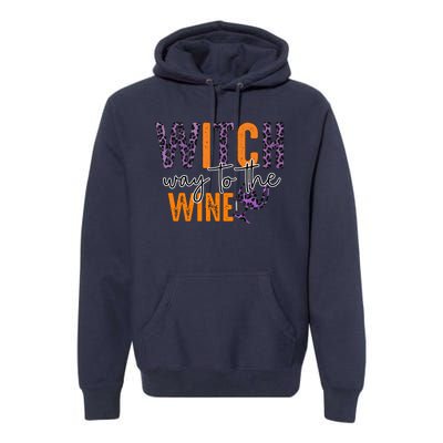 Halloween Spooky Witch Way To The Wine Drinking Matching Family Premium Hoodie