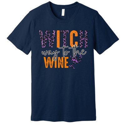 Halloween Spooky Witch Way To The Wine Drinking Matching Family Premium T-Shirt