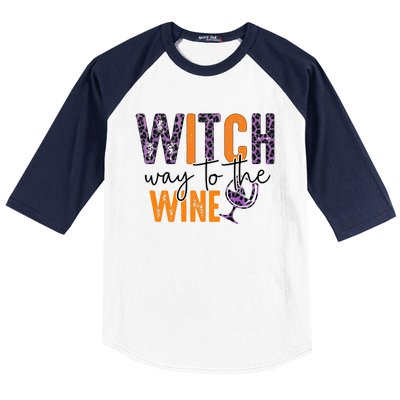 Halloween Spooky Witch Way To The Wine Drinking Matching Family Baseball Sleeve Shirt