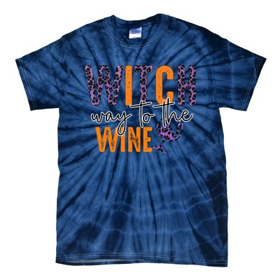 Halloween Spooky Witch Way To The Wine Drinking Matching Family Tie-Dye T-Shirt