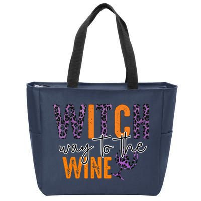 Halloween Spooky Witch Way To The Wine Drinking Matching Family Zip Tote Bag