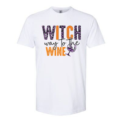 Halloween Spooky Witch Way To The Wine Drinking Matching Family Softstyle CVC T-Shirt