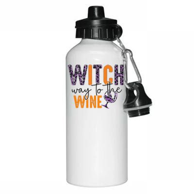 Halloween Spooky Witch Way To The Wine Drinking Matching Family Aluminum Water Bottle