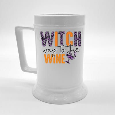 Halloween Spooky Witch Way To The Wine Drinking Matching Family Beer Stein