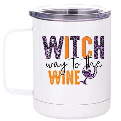 Halloween Spooky Witch Way To The Wine Drinking Matching Family 12 oz Stainless Steel Tumbler Cup