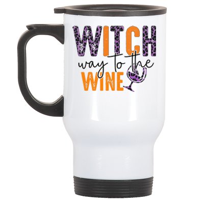 Halloween Spooky Witch Way To The Wine Drinking Matching Family Stainless Steel Travel Mug