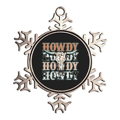 Howdy Southern Western Cow Country Rodeo Cowgirl Metallic Star Ornament