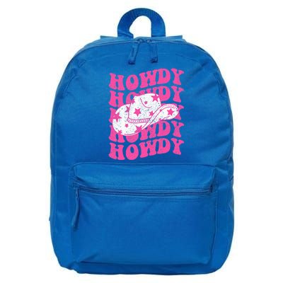 Howdy Southern Western Girl Country Rodeo Pink Cowgirl Retro 16 in Basic Backpack