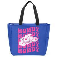 Howdy Southern Western Girl Country Rodeo Pink Cowgirl Retro Zip Tote Bag