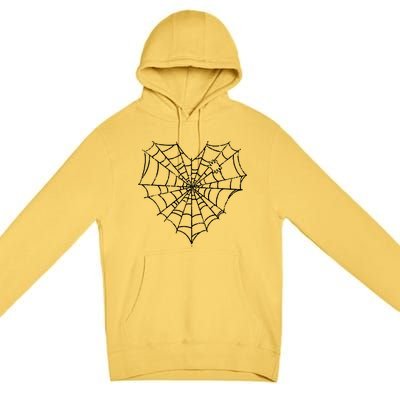 Halloween Spider Web Costume Cute Heart Spider Web Premium Pullover Hoodie