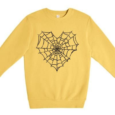 Halloween Spider Web Costume Cute Heart Spider Web Premium Crewneck Sweatshirt