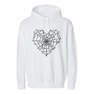 Halloween Spider Web Costume Cute Heart Spider Web Garment-Dyed Fleece Hoodie