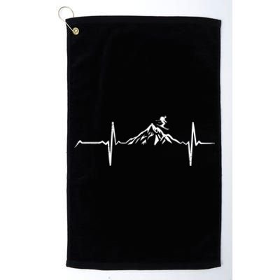 Heartbeat Skiing Winter Sports Skier Sport Gift Platinum Collection Golf Towel