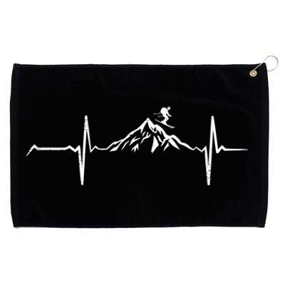 Heartbeat Skiing Winter Sports Skier Sport Gift Grommeted Golf Towel