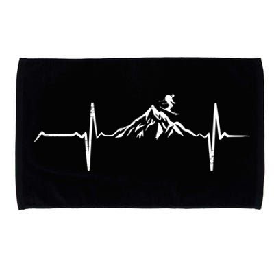 Heartbeat Skiing Winter Sports Skier Sport Gift Microfiber Hand Towel