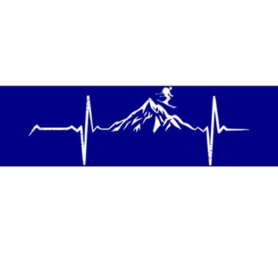 Heartbeat Skiing Winter Sports Skier Sport Gift Bumper Sticker