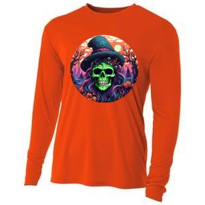 Halloween Scary Witch Face Trick Treat Gift Cooling Performance Long Sleeve Crew