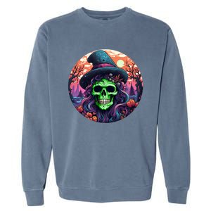 Halloween Scary Witch Face Trick Treat Gift Garment-Dyed Sweatshirt